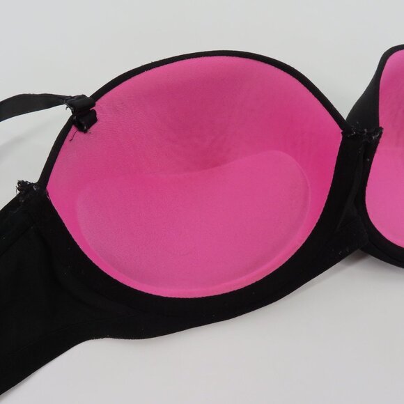 PINK Victorias Secret 32DD Wear Everywhere Multiway Push Up Black Bra Underwire - Picture 8 of 15